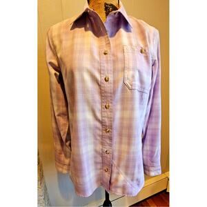 Orvis Purple White Work Flat Creek Button Up Shirt Blouse, New. Woman's Sz S